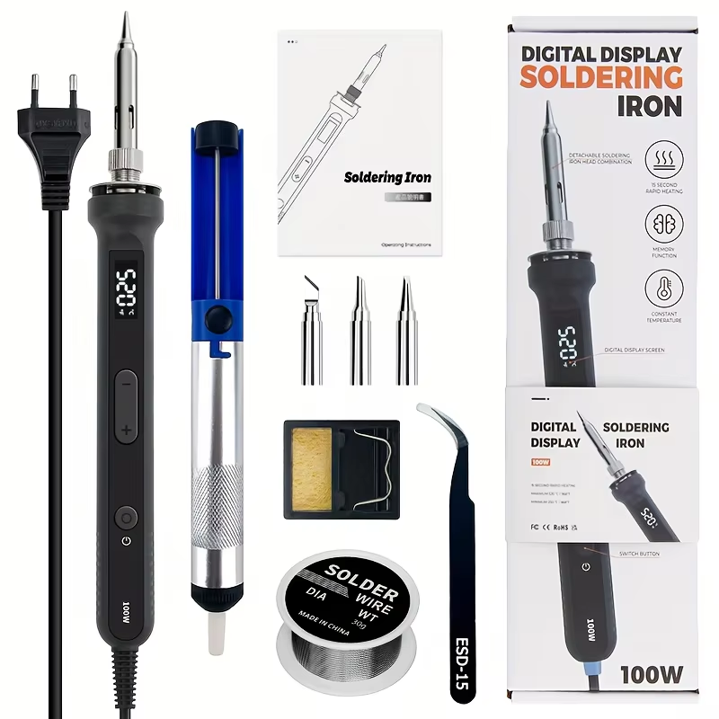 Electronics Repair Workshop - Kit Solder Digital 100W, Alat Las
